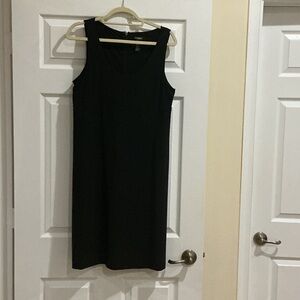 DKNY Black Sleeveless Midi Shift Dress Classic style